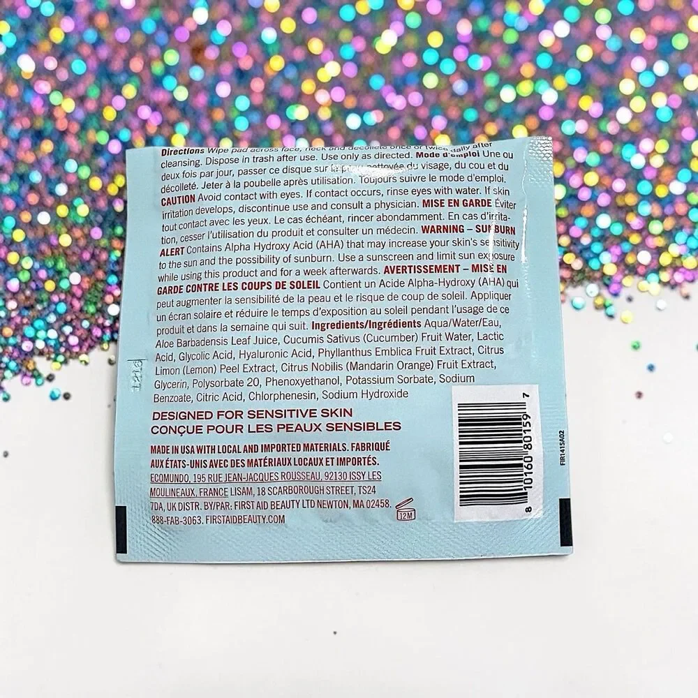 FIRST AID BEAUTY Brighten + Glow Facial Radiance Pads Deluxe Mini 10 pads NIP